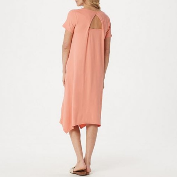 Cuddl Duds Flexwear Petite Handkerchief Hem Dress - Picture 2 of 3